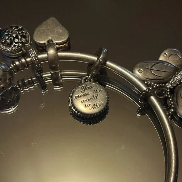 Authentic PANDORA Celestial
Limited Edition 925 Bangle with 4 charms for mom - Picture 6 of 16